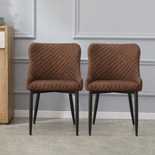 2X Dining Chairs Retro Brown
