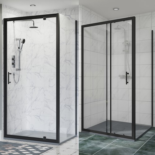 Black frame sliding pivot - pivot, door