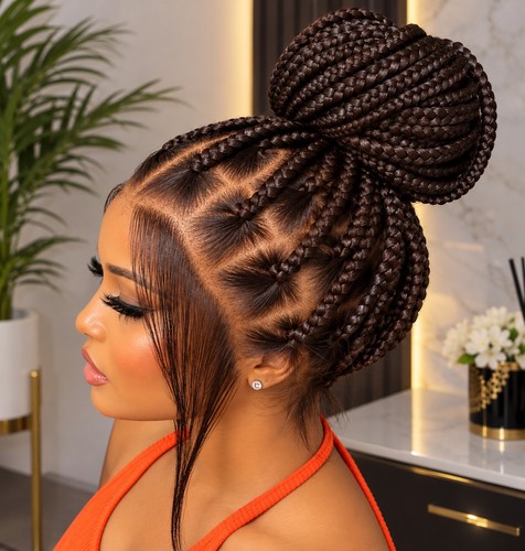 Big box braided wig for
