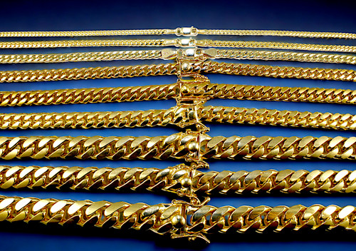 14k yellow gold solid miami - 14k,