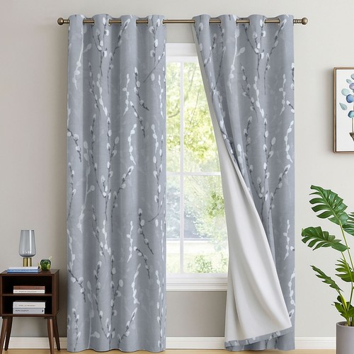 Floral blackout curtains pair - floral,