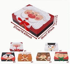 1-6 LARGE  FESTIVE CHRISTMAS CHARACTER GIFT BOXES with ELEGANT RIBBON 27x20x8cm