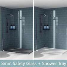 Walk In Shower Enclosure Wet Room 8mm Glass Screen Chrome Frame Cubicle And Tray