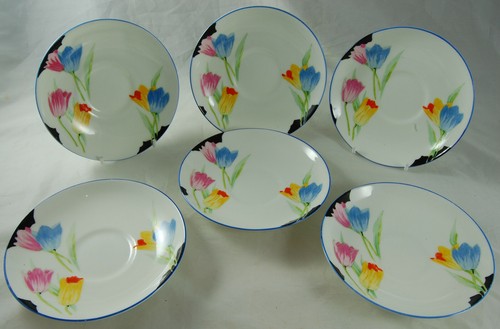 Paragon art deco saucers - paragon,