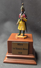 Officer 1st Skinners Horse 1830 -  Lead Soldier on Wooden Pedestal