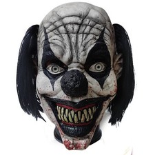 Halloween Evil Smile Clown Mask  Latex Adult Cos Creepy Dog Hood Joker Headgear