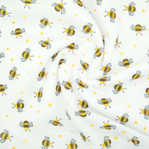 Polycotton fabric honey - polycotton, bumble