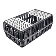 Transport Box for Poultry, With Fixed Ground, Black - 30cm High