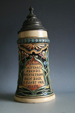 ANTIQUE ART NOUVEAU MERKELBACH AND WICK  GERMAN BEER STEIN - C.1890-1900