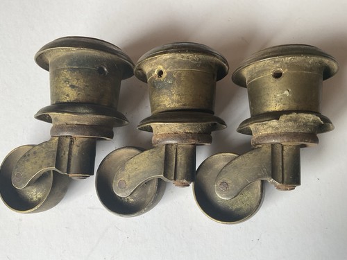 Antique brass castors - antique,