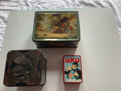 Vintage metal advertising tins - advertising,