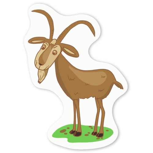 Grumpy billy goat decal - 'grumpy, goat'