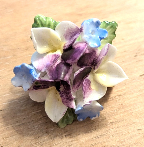 Bone china brooch pin - brooch, painted