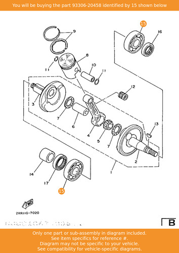 Yamaha bearing 93306 20458 - bearing,, 93306-20458