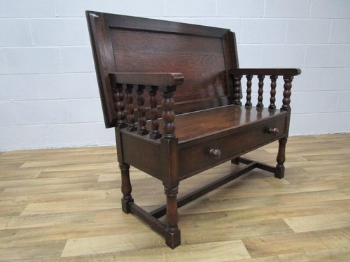Antique oak inlaid folding - antique, &