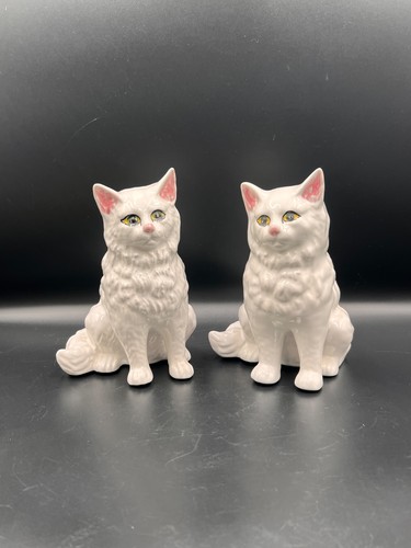 Pair vintage ceramic white - vintage,