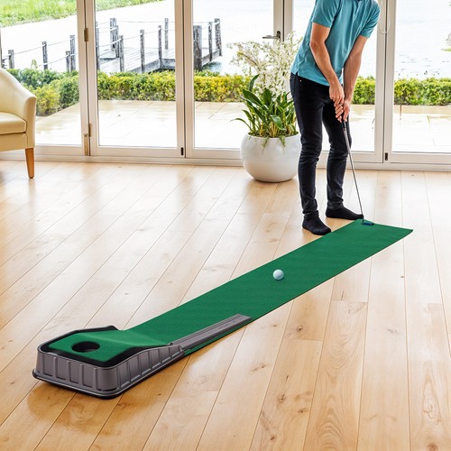Golf putting mat with - with, auto