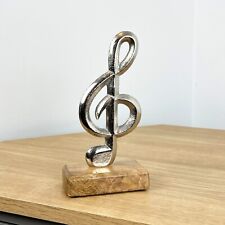 Ornament for Living Room Music Note on Wood Sculpture Statue Rustic Home Decor