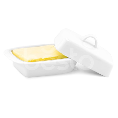 White porcelain ceramic butter - ceramic,