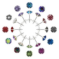 Sterling Silver Stud Earrings made with 1088 Chaton Primero® Crystals
