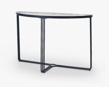 Designer Demi Lune Console Hallway Table with Matt Black Frame by Gillmore