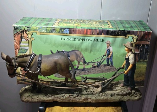 Farmer with plow - with, resin