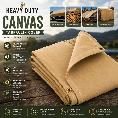 Heavy duty canvas tarpaulin - heavy,