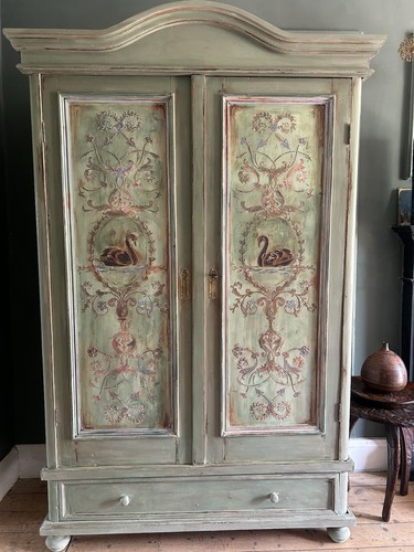 Painted pine french - painted, wardrobe