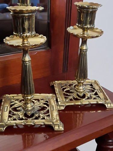 Antique brass pair victorian - antique,