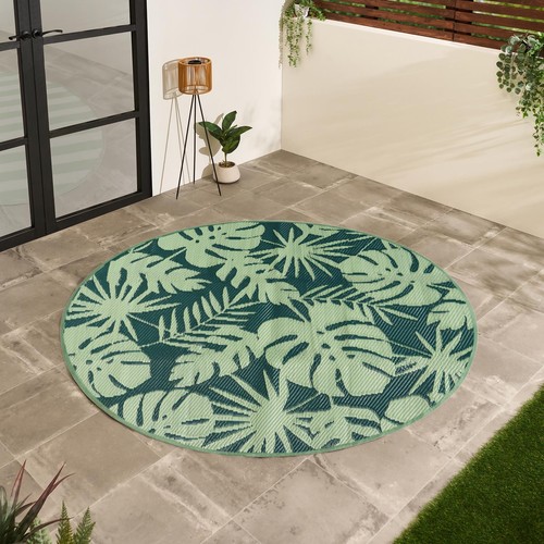 Ohs palm print - garden, rug