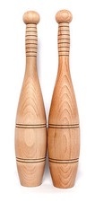 Indian Clubs, Wooden Clubs, Exercise Clubs, Small - 2Lb or 0.9 kg each club