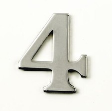 1.5 - 2 Inch Self Adhesive Numbers & Letters Chrome (Solid Brass) - 4