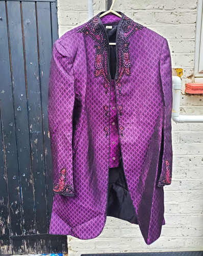 Men purple embroidered - purple,