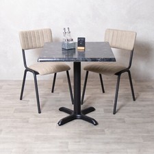 RESTAURANT TABLE SET BLACK SQUARE ISOTOP TABLE AND TWO CHAIRS CHOOSE YOUR COLOUR