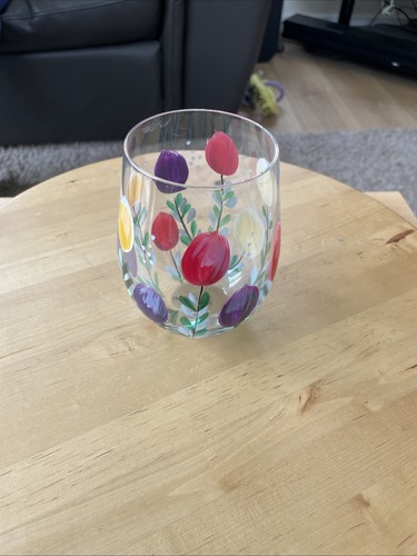 Glass hand painted - hand, pear