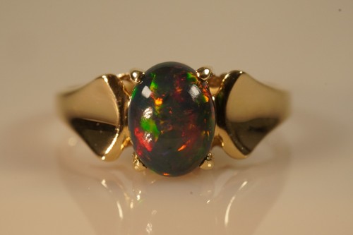 Genuine black opal 9ct gold - genuine,