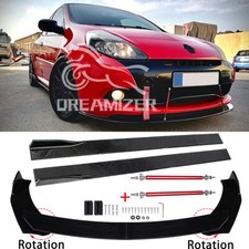 For Renault Clio MK3 Front Bumper Lip Splitter Spoiler + Strut Rods Side Skirts