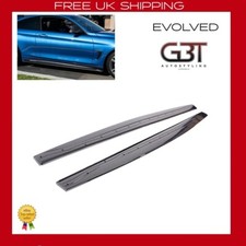 FOR BMW 4 SERIES F32 F33 F36 M4 SIDE SKIRTS EXTENSION BLADES CARBON LOOK 2013+