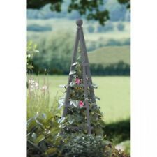 Large 1.9m Garden Obelisk Outdoor Climbing Plant Support Wooden Slate Grey Roses