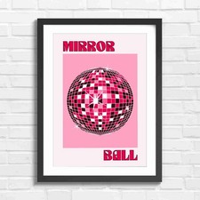 Disco Mirror Ball Pop Art Pink