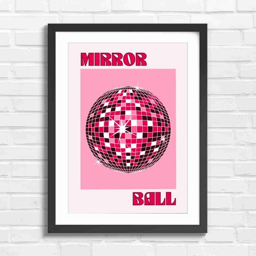 Disco mirror ball - ball, pink