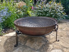 80cm Indian Fire Bowl / Fire Pit With Stand & Grill - Handmade Kadai BBQ 🔥