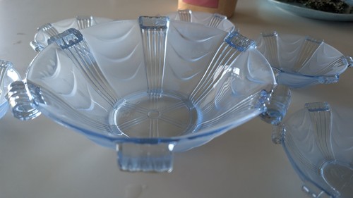 Art deco frosted blue - frosted, glass