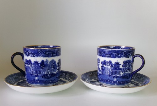 Two antique willow pattern - antique,