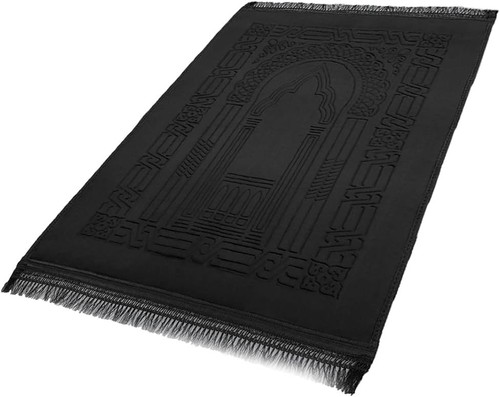 Black premium muslim janamaz - black,