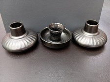 Set Of 3 Vintage Prinknash Pottery Candlesticks Made In England