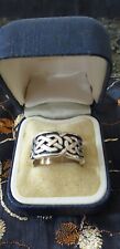 Antique Vintage Celtic Knot Sterling Silver 925 Band Ring UK N, US 6 3/4 HEAVY!!