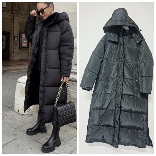 Zara black removable hood - removable, down