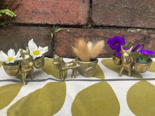 Vintage solid brass donkey - vintage,