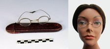 Antique Vintage Victorian Wire Frame Spectacles Eye Glasses Original Case 1830s